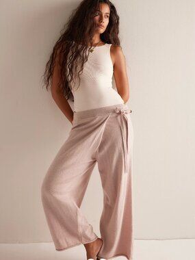 Free People Feeling Cozy Lounge Pant in Sugar Coated Light Pink | Small | NWT